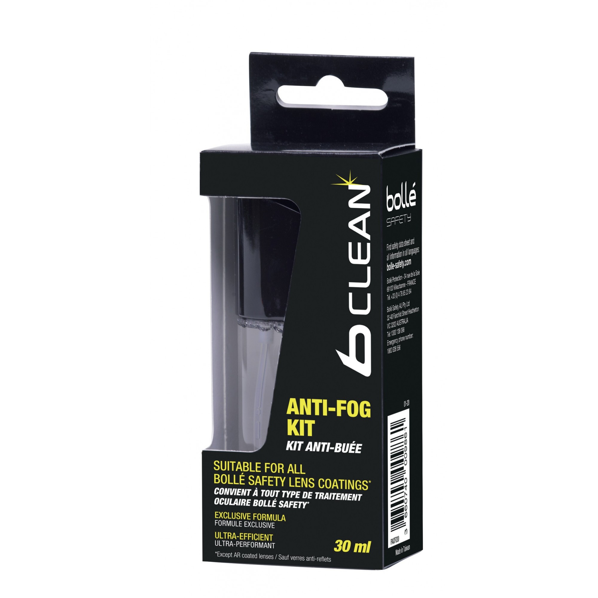 Kit antibuée B200 en spray 30ml et 1 lingette microfibre -BOLLE - BOLLE SAFETY