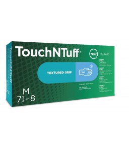 Boîte de 100 gants Touch n tuff® 92-670 poudrés sans latex à usage unique - Ansell - Gants nitrile - 8