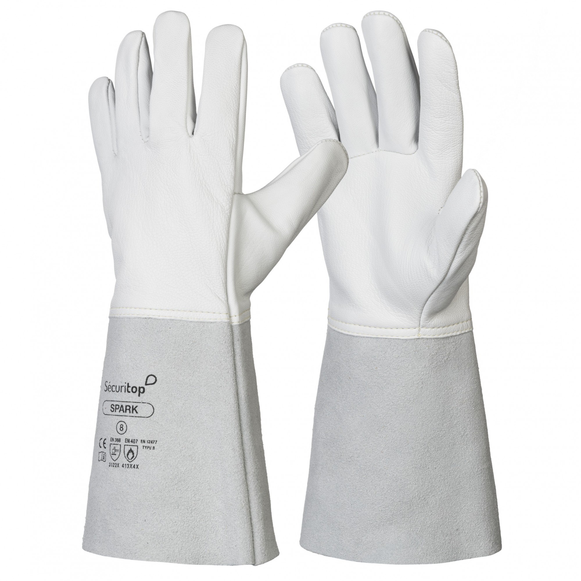 Paire de gants soudeur cuir Spark - Sécuritop - SECURITOP