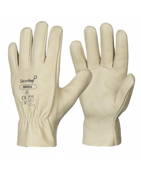 Paire de gants hydrofuges de manutention cuir Parda - Sécuritop - SECURITOP