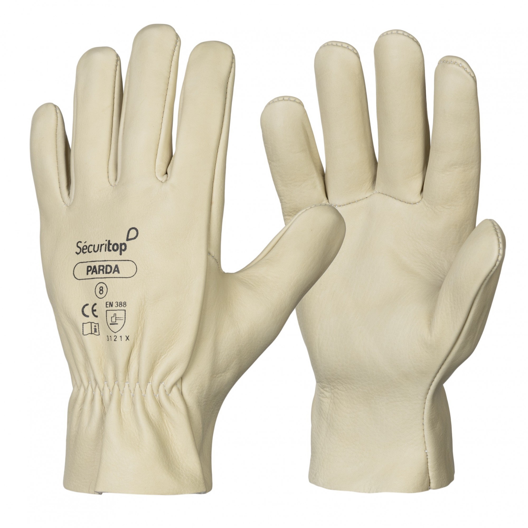 Paire de gants hydrofuges de manutention cuir Parda - Sécuritop - SECURITOP