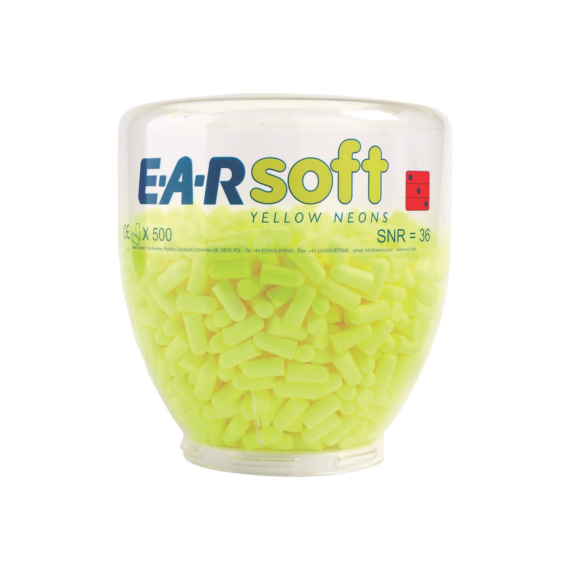 Bonbonne de 500 paires de bouchons d'oreilles jetables EARsoft™ NEON - 3M