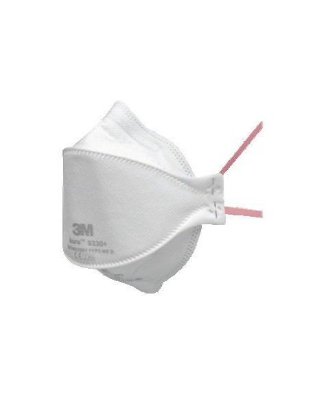 Boîte de 20 masques jetables pliables anti-poussière sans soupape 9330+ FFP3 - 3M