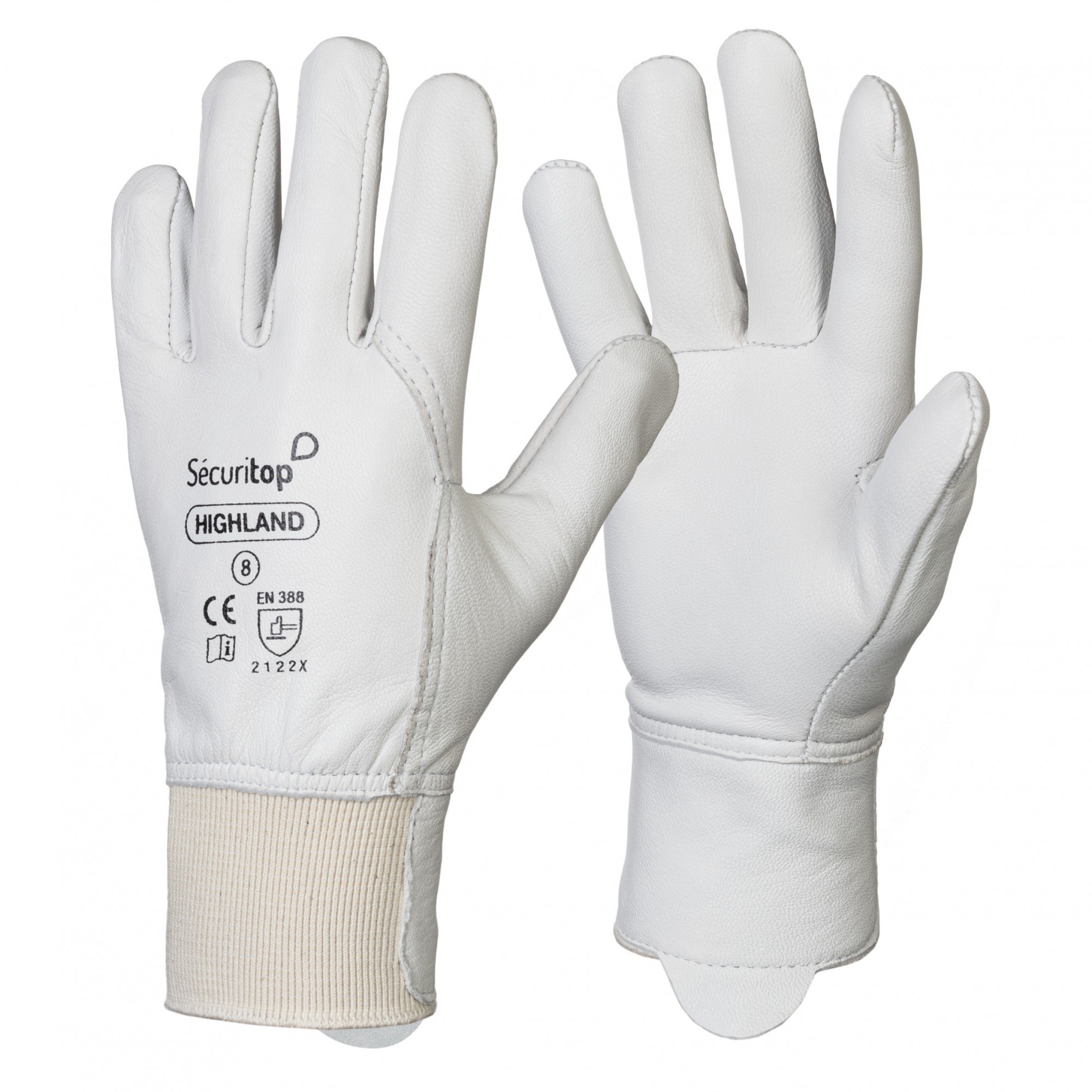 Paire de gants de manutention cuir Highland - Sécuritop - SECURITOP