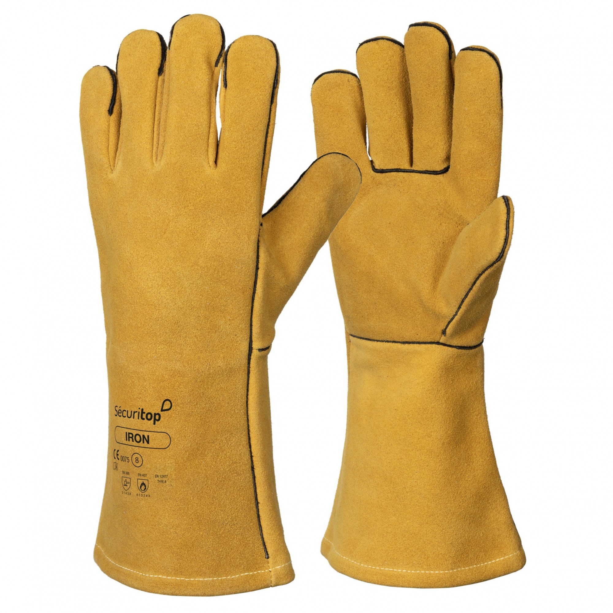 Paire de gants soudeurs cuir Iron - Sécuritop - SECURITOP