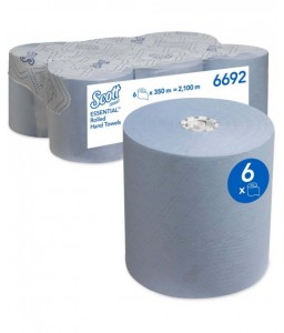 SCOTT® ESSENTIAL™ 6692 ESSUIE-MAINS ROULÉS 350M  X6  BLEU - KIMBERLY-CLARK - Ouate - 3