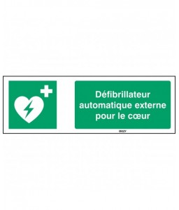 Panneau de signalisation Site équipé d'un défibrillateur