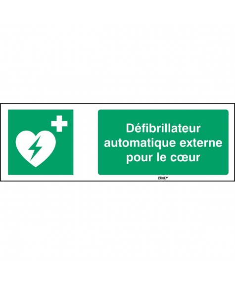 Panneau de signalisation Site équipé d'un défibrillateur